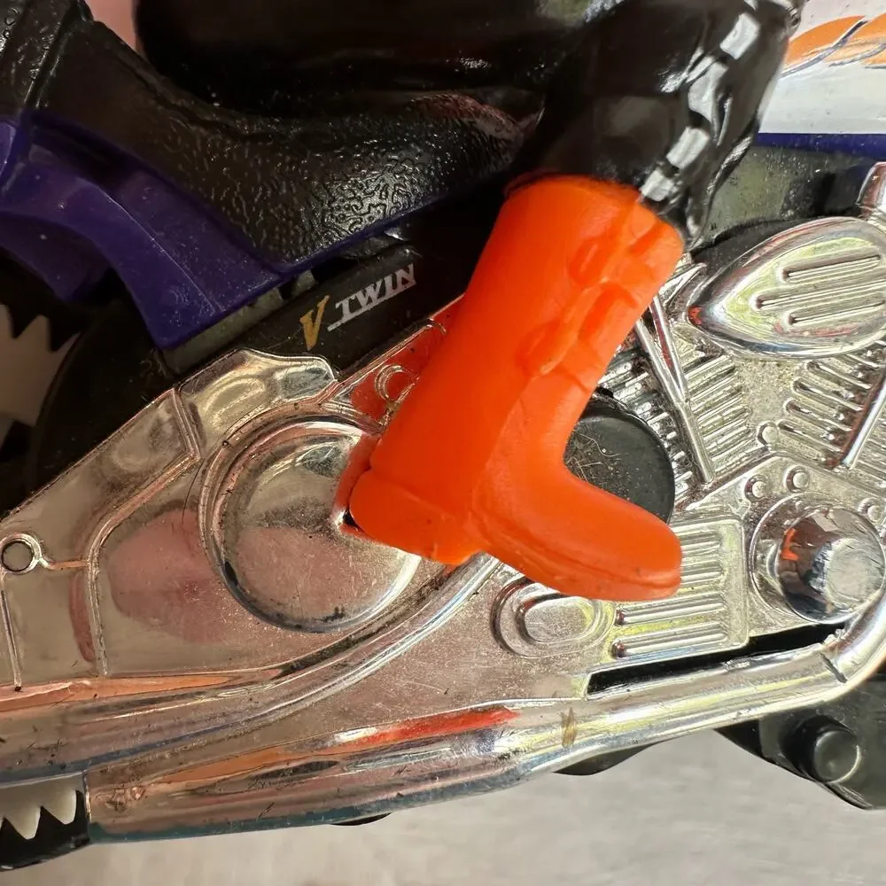 Hot Wheels V Twin Motorcycle Orange Blue Kickstand